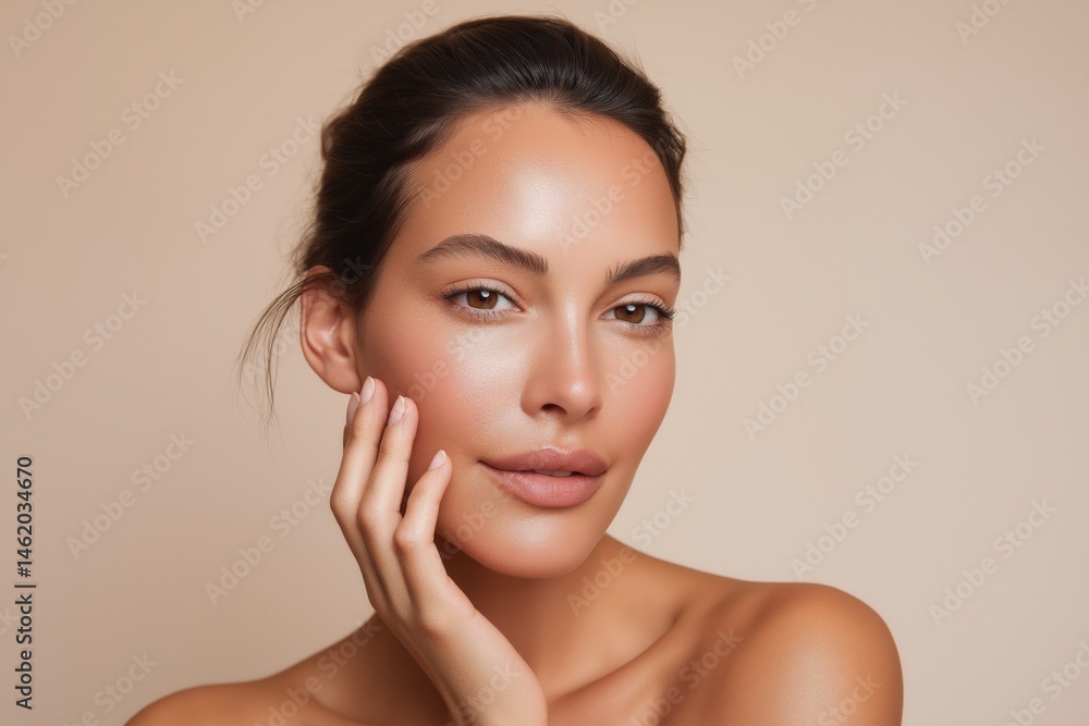 Young caucasian female with natural makeup and smooth skin Young caucasian female with natural makeup and smooth skin