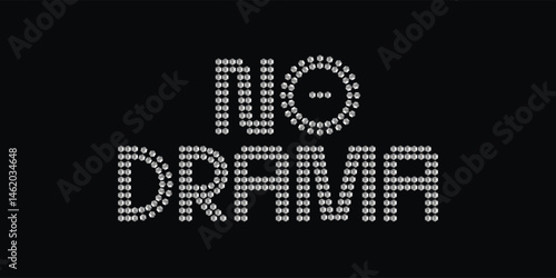 Rhinestone applique print for textile clothes in fashion luxury design. Trendy vector crystal studs embellishment with brilliants for apparel. Jewelry ornament embroidery for t-shirt hotfix transfer