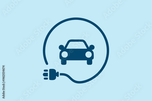 Stylized Blue Car Illustration