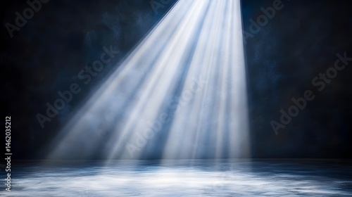 Dramatic Dark Blue Spotlight Studio Background