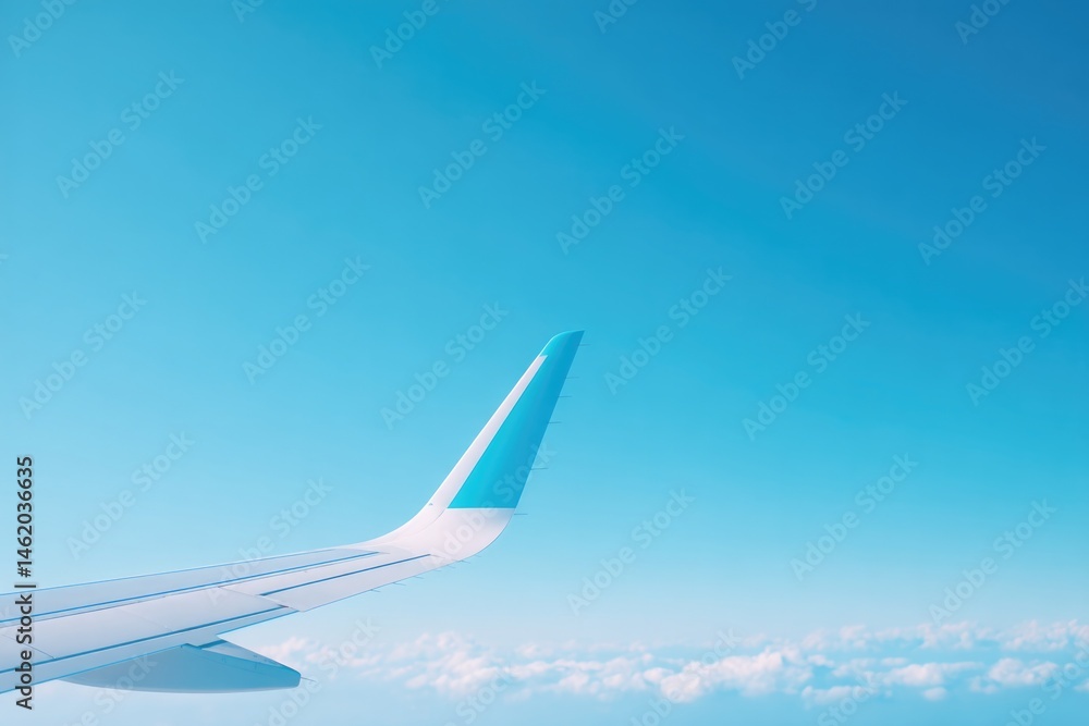 Fototapeta premium close-up of airplane tail at minimalistic airport