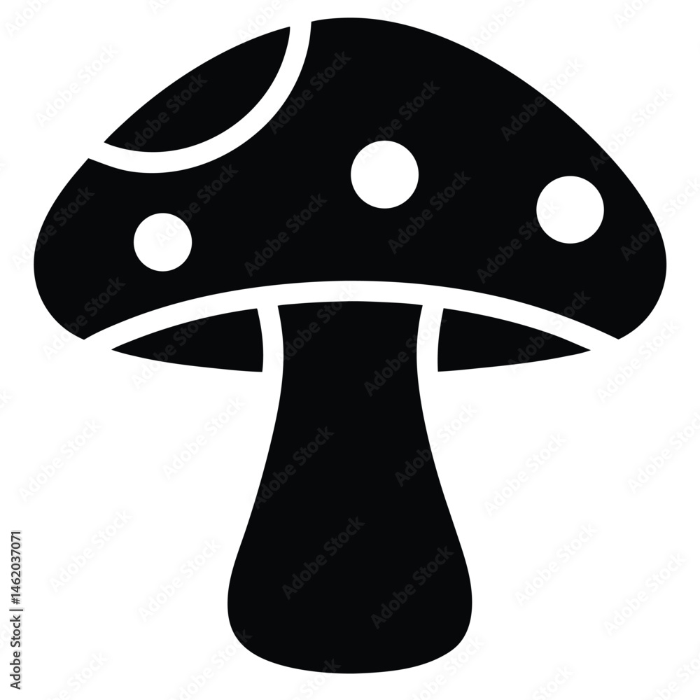 Silhouette of a Toadstool Mushroom Illustration Silhouette of a Toadstool Mushroom Illustration