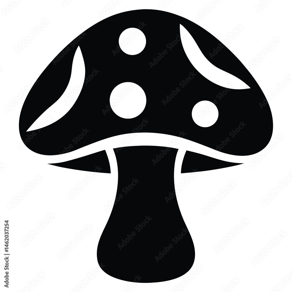Enchanted Forest Mushroom Silhouette Illustration Enchanted Forest Mushroom Silhouette Illustration