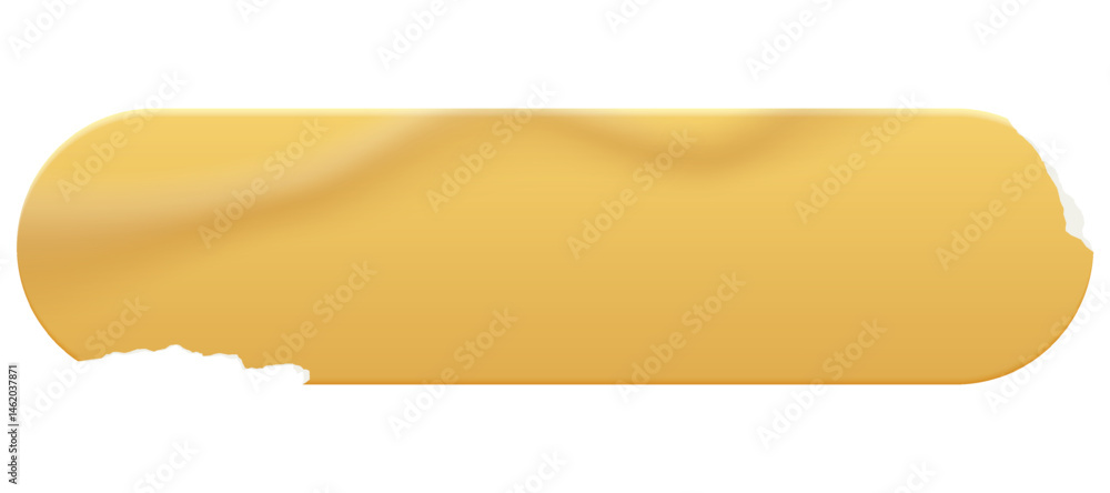Wrinkled yellow rectangle sticker with a ripped paper edge. Badge, price tag. Old distressed blank label with grunge texture for scrapbook designs. Wrinkled yellow rectangle sticker with a ripped paper edge. Badge, price tag. Old distressed blank label with grunge texture for scrapbook designs.