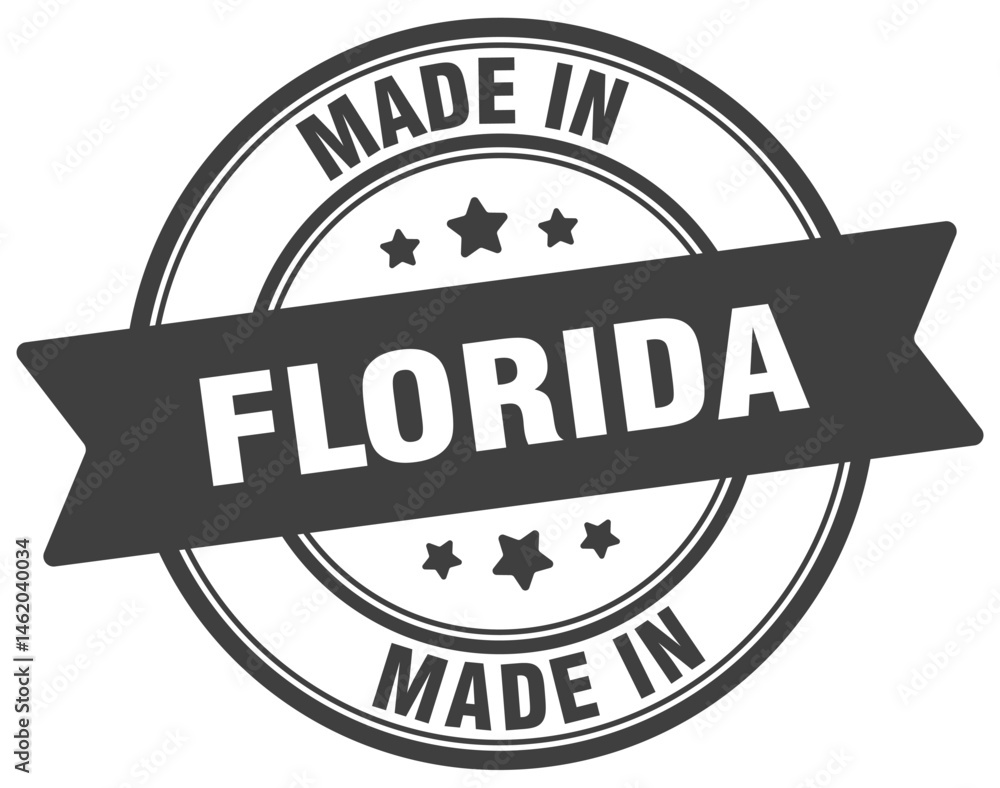 Fototapeta premium Made in Florida round sign. Made in Florida stamp.
