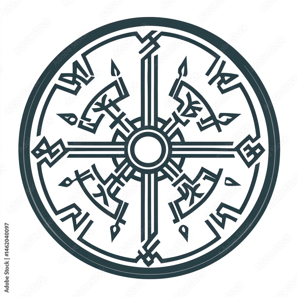 Abstract circular compass design, isolated Abstract circular compass design, isolated