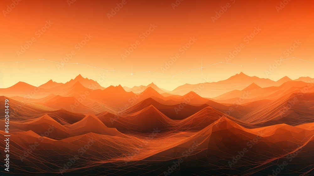 Naklejka premium digital orange web background