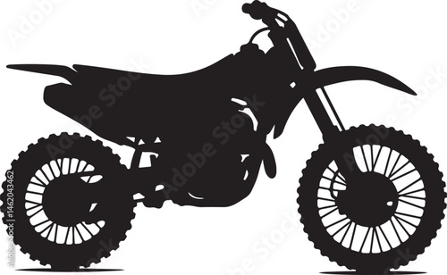 dirt bike off road motorcycle icon silhouette design vector art illustration 