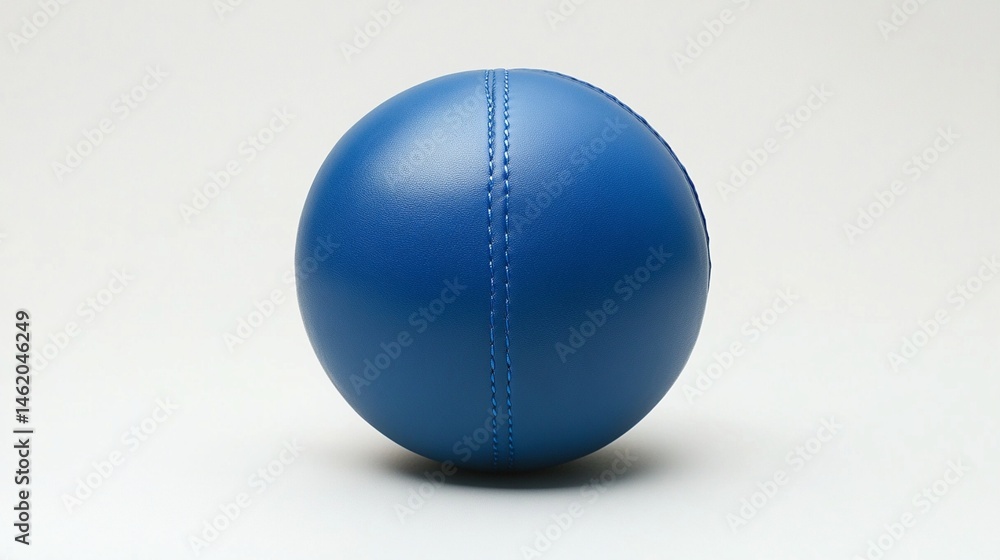 A vibrant blue ball is displayed prominently against a clean, white background, highlighting its smooth texture and distinct stitching, perfect for sports and leisure activities. A vibrant blue ball is displayed prominently against a clean, white background, highlighting its smooth texture and distinct stitching, perfect for sports and leisure activities.