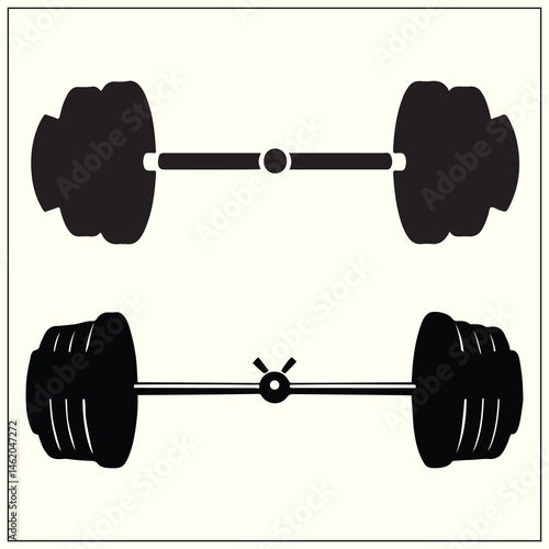 Silhouette of Barbell, Gym Strength