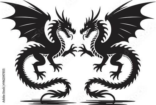 "Dragon Silhouette SVG – Fantasy Tribal Beast Clipart for DIY Crafts & Tattoos"

"Flying Dragon Outline – Mythical Creature Art for Shirts, Prints, and Logos"

"Black Dragon Silhouette PNG – Gothic Ve