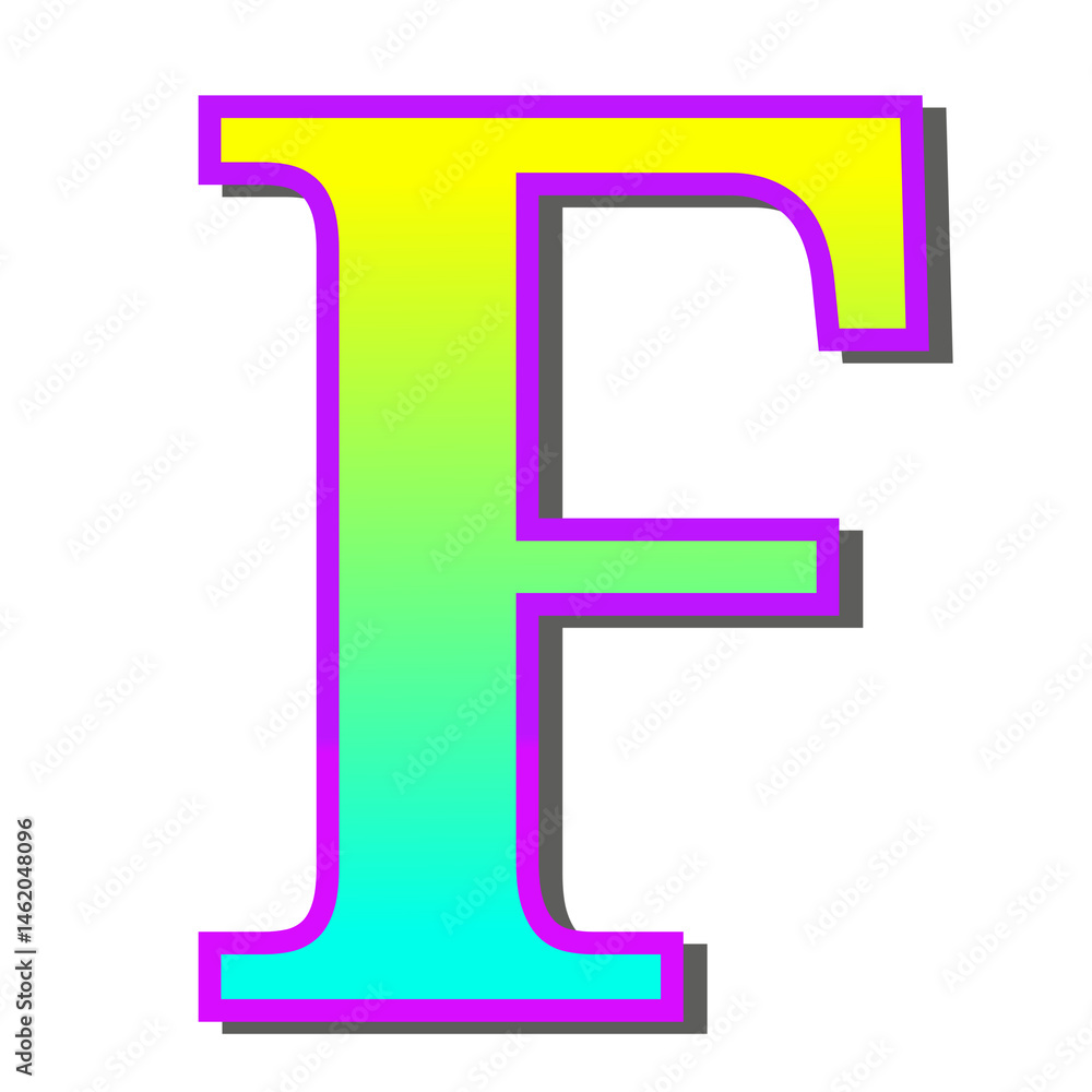 Vibrant Gradient Letter F Colorful Alphabet Design, Digital Art, Graphic Design Element, Bright Hues, Typography Vibrant Gradient Letter F Colorful Alphabet Design, Digital Art, Graphic Design Element, Bright Hues, Typography