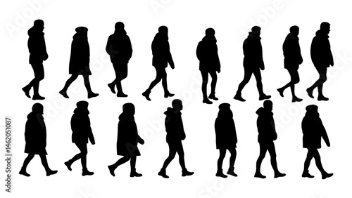 walking and standing business people