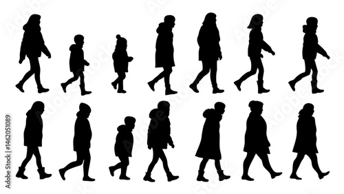 walking and standing business people