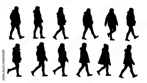 walking and standing business people