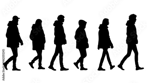 walking and standing business people