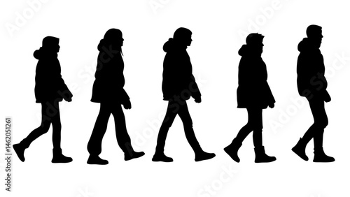 walking and standing business people