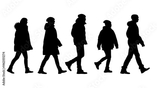 walking and standing business people