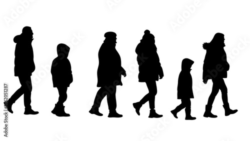 walking and standing business people