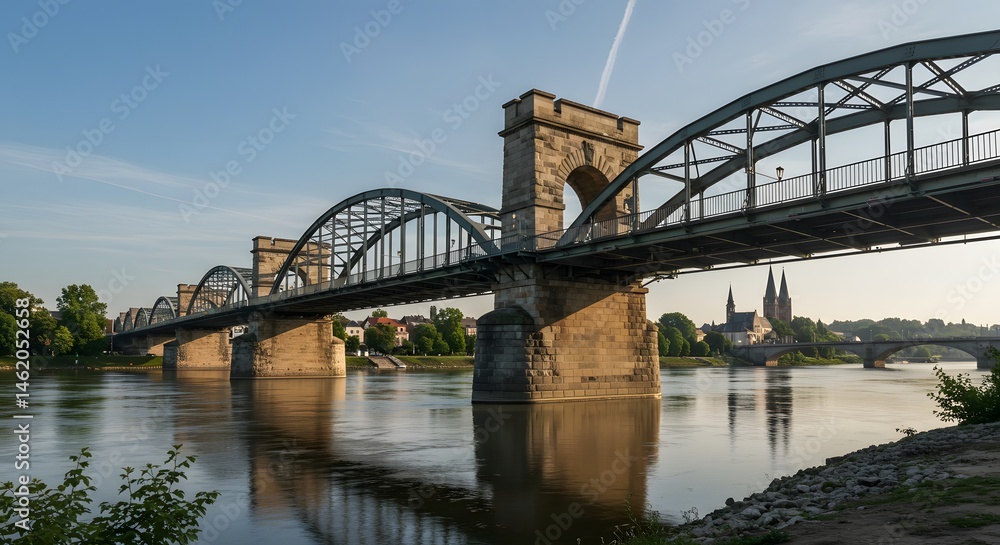 Fototapeta premium Bridge Over River, Cityscape