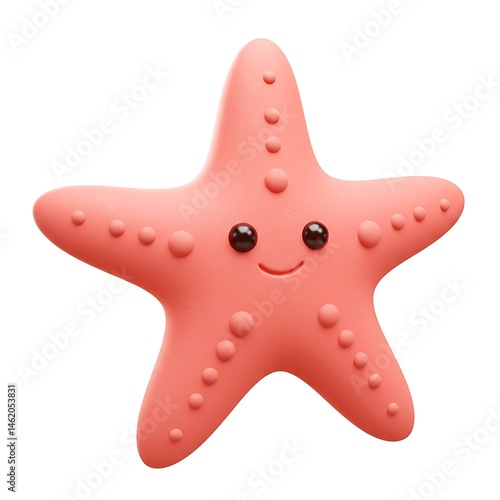 Minimal pink starfish cartoon
