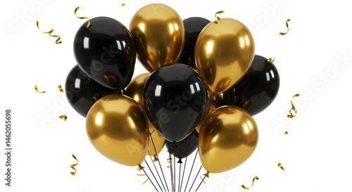 Elegant black and gold balloons, perfect for a celebration!