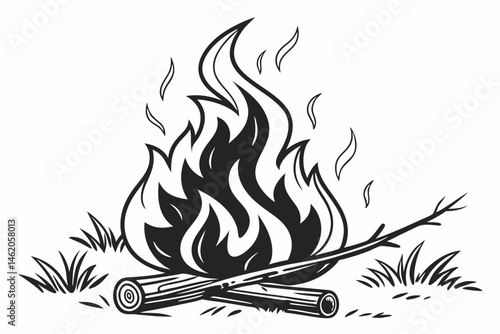 fire sihouette black vector