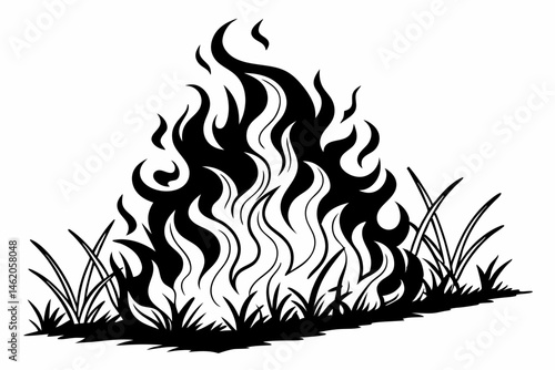 fire sihouette black vector