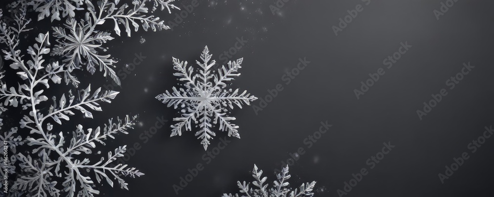 Elegant snowflake border, vector art Ideal for festive cards & decor , wintery, seasonal