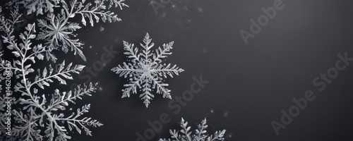 Obraz na płótnie Elegant snowflake border, vector art Ideal for festive cards & decor , wintery, seasonal w salonie