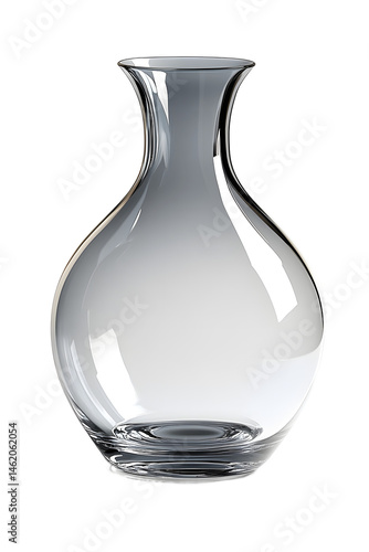 Professional photo of glass vase with simple shape on isolated background, classic home item for lifestyle blogs and decor magazines
