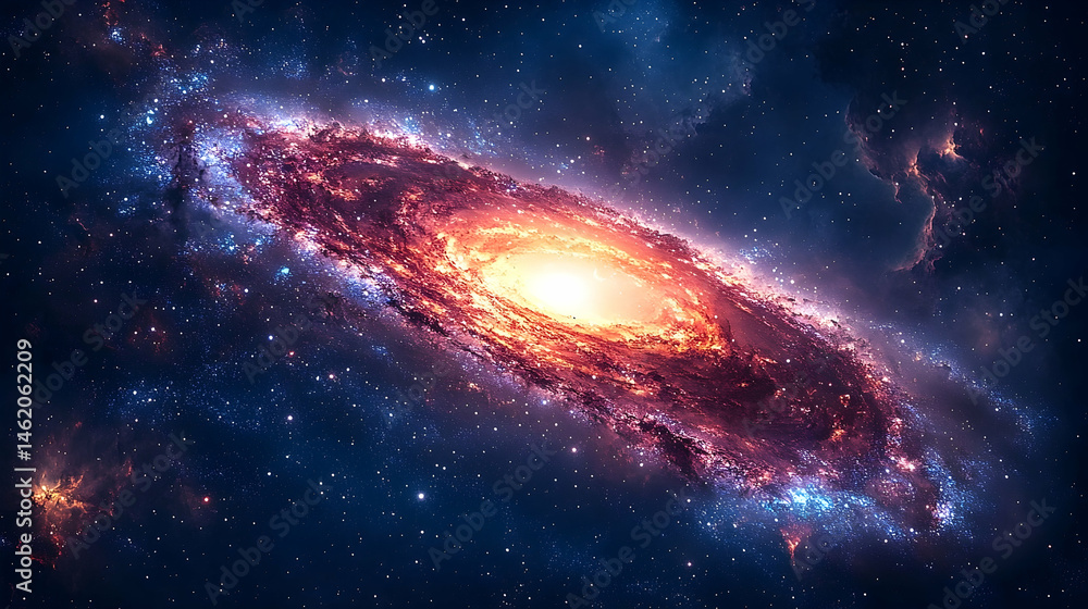 Fototapeta premium A vibrant, swirling galaxy in the vastness of space.
