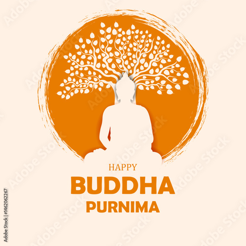 vector illustration of celebration of Buddha Purnima festival of Buddhist