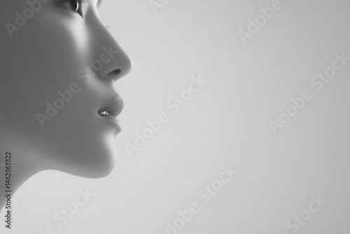 Wallpaper Mural minimalist portrait of face featuring soft lines and subtle details Torontodigital.ca