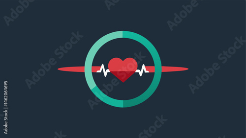 Heartbeat Visualization A stylized graphic of a heartbeat line emanating from the smart ring showcasing heart rate monitoring.