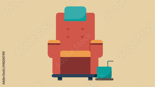 Lift Chair A cozy lift chair recliner with plush cushions and side pockets designed for ease of access showing an individual being gently lifted up.
