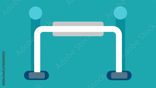 Grab Bars Illustration A closeup vector illustration of a equipped with grab bars on either side highlighting their position and utility for support.
