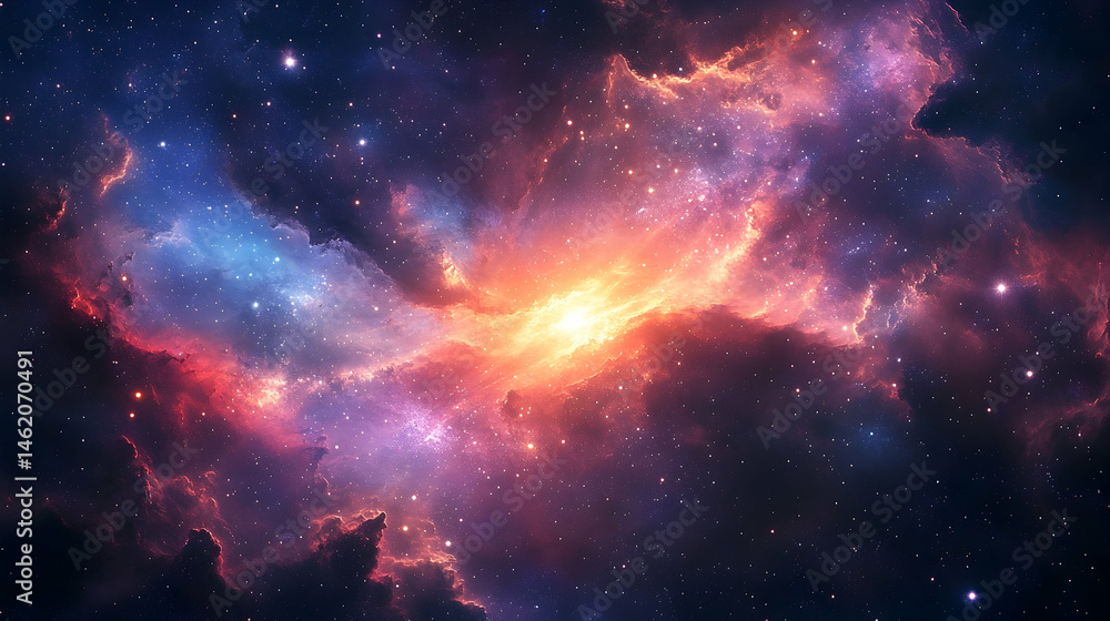 Fototapeta premium Colorful cosmic nebulae in deep space.
