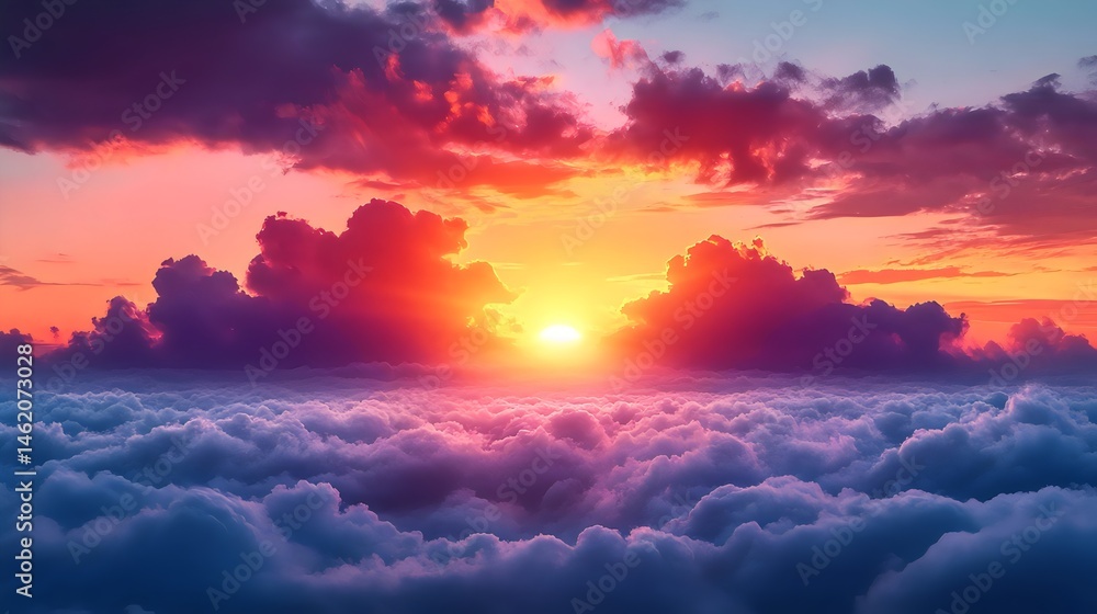 The sky is filled with clouds and the sun is setting The sky is filled with clouds and the sun is setting