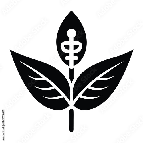 Herbal Medicine Symbol Plant-Based Healthcare Logo Design