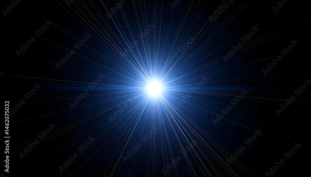 An abstract image showing a burst of white and blue light on a black background. An abstract image showing a burst of white and blue light on a black background.