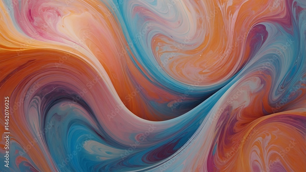 Abstract Swirling Paint Texture Vibrant Orange Teal and Pink Fluid Art Background Abstract Swirling Paint Texture Vibrant Orange Teal and Pink Fluid Art Background