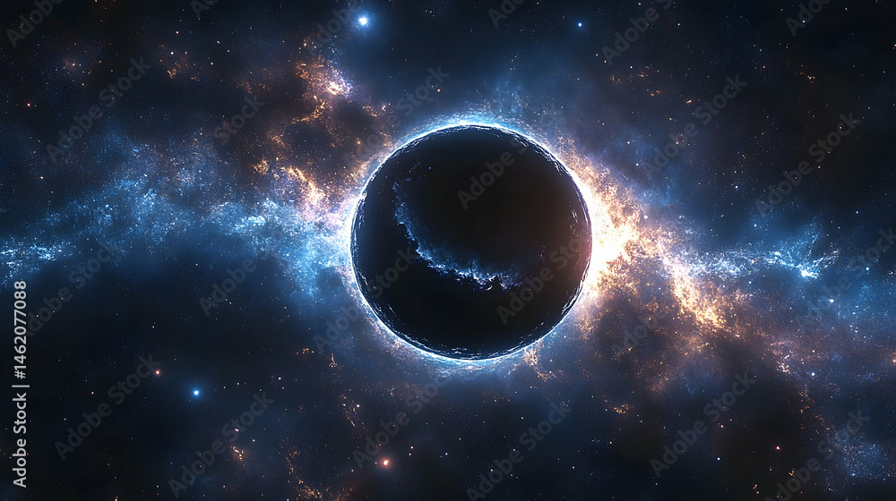 Fototapeta premium Cosmic entity surrounded by swirling nebulae.