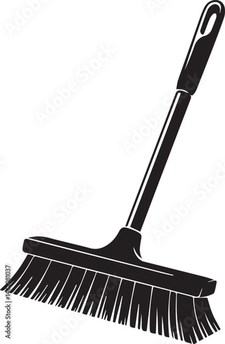 Floor Brush Silhouette | Black Vector Illustration