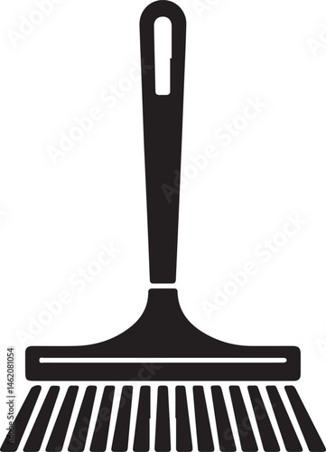 Floor Brush Silhouette | Black Vector Illustration