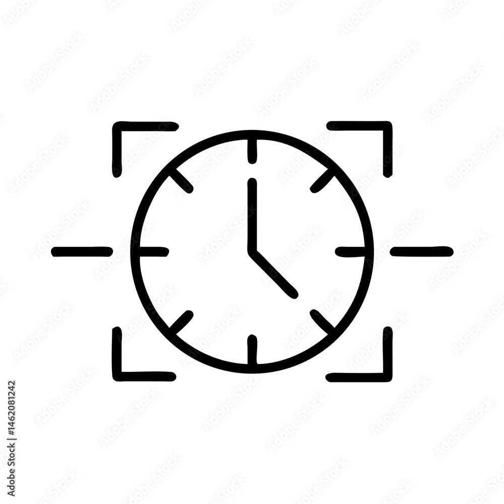 Clock Icon with Timeline Design in Minimalist Style Clock Icon with Timeline Design in Minimalist Style