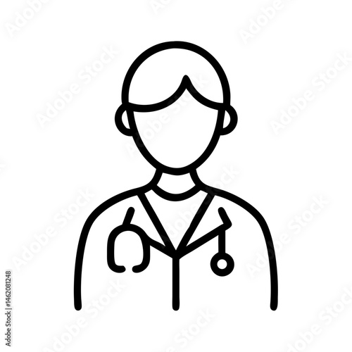 Outline of a doctor with stethoscope  
