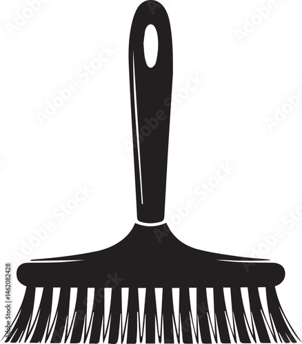 Floor Brush Silhouette | Black Vector Illustration