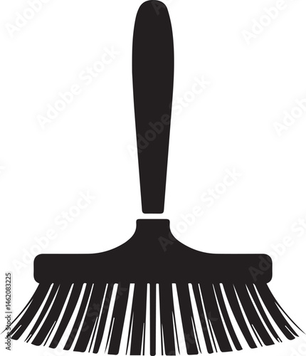 Floor Brush Silhouette | Black Vector Illustration