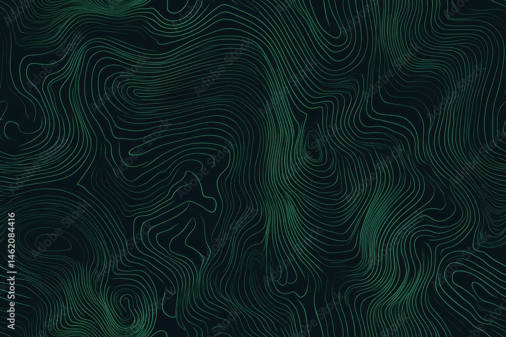 A mesmerizing abstract design with intricate green wavy lines on a dark background, creating a hypnotic and dynamic visual effect A mesmerizing abstract design with intricate green wavy lines on a dark background, creating a hypnotic and dynamic visual effect